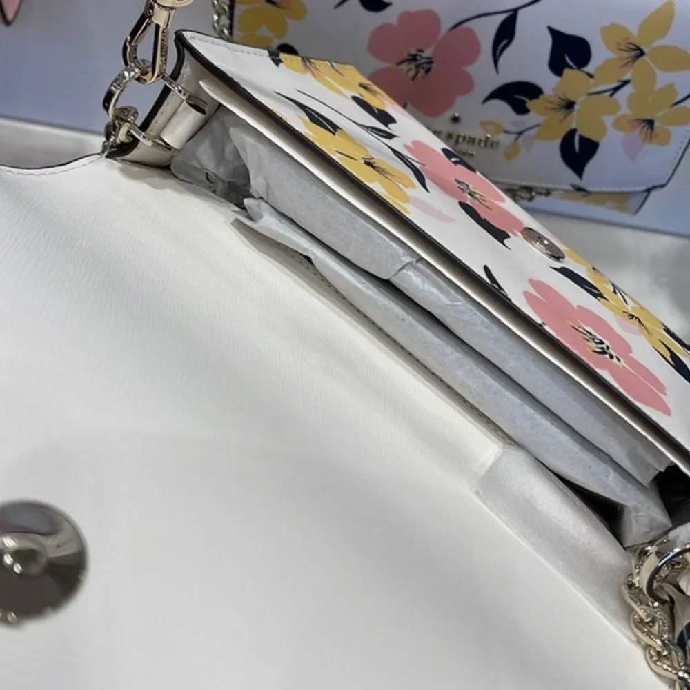 Kate Spade Carson Convertible Crossbody Lily Blooms Cream Multi - Picture 5 of 16